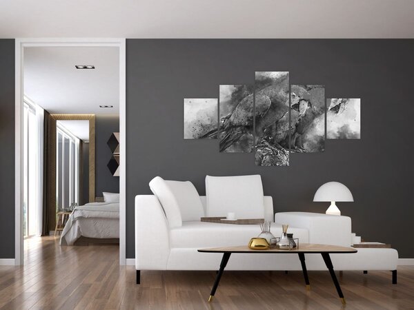 Obraz - Akvareloví papoušci (125x70 cm)