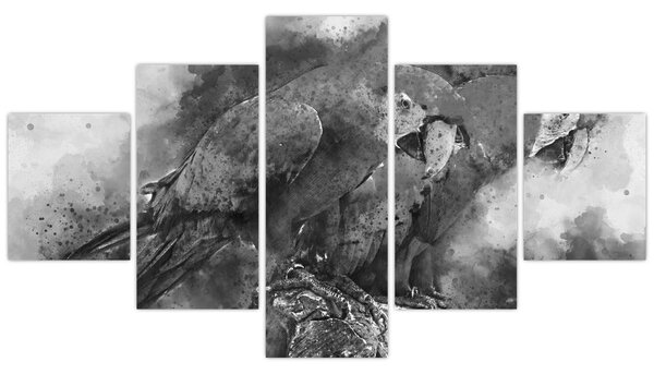 Obraz - Akvareloví papoušci (125x70 cm)