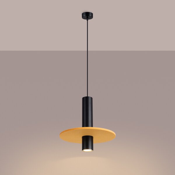 Sollux Lighting Závěsná lampa PELTA 1 černá/žlutá