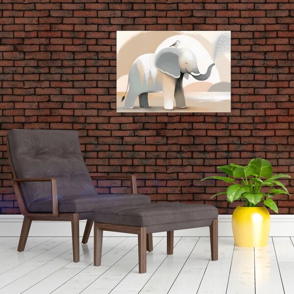 Obraz - Slůně v pastelových barvách (70x50 cm)