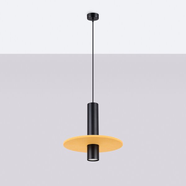 Sollux Lighting Závěsná lampa PELTA 1 černá/žlutá