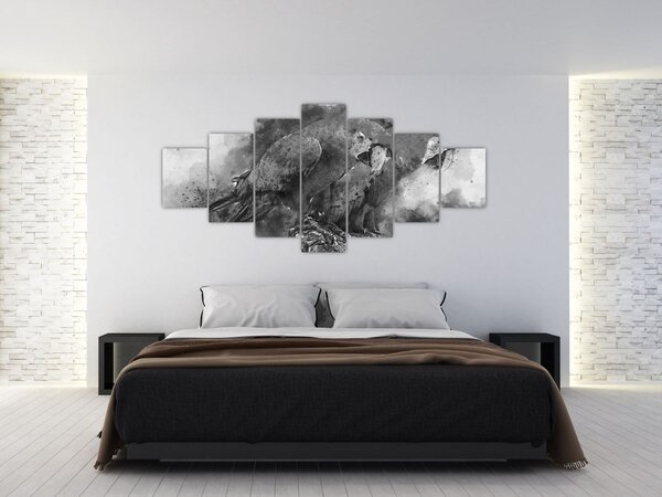 Obraz - Akvareloví papoušci (210x100 cm)