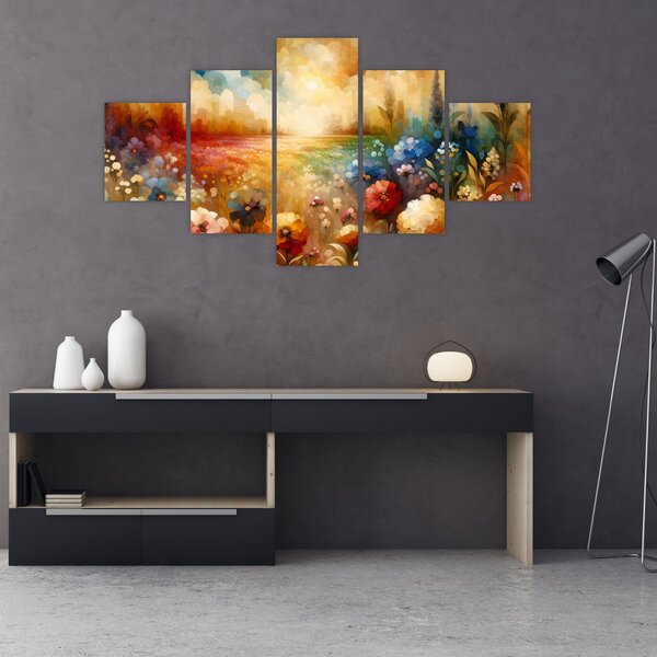 Obraz - Pestrobarevná louka (125x70 cm)