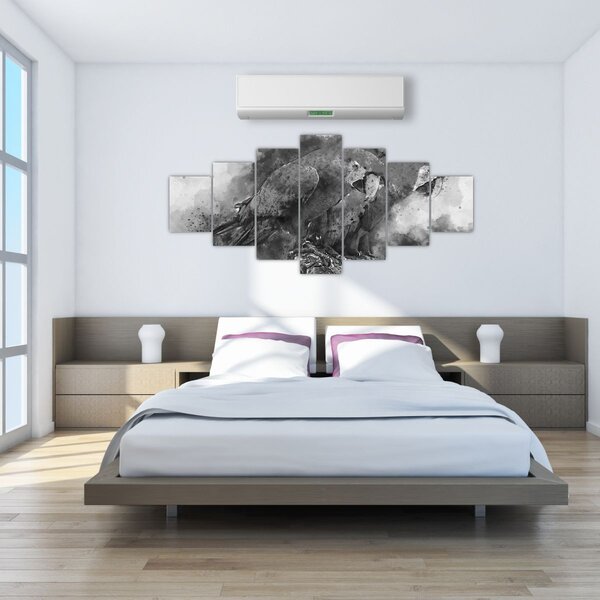 Obraz - Akvareloví papoušci (210x100 cm)