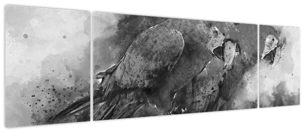 Obraz - Akvareloví papoušci (170x50 cm)