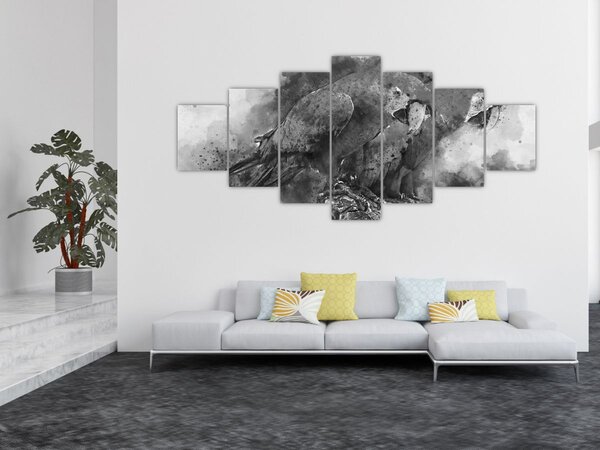 Obraz - Akvareloví papoušci (210x100 cm)
