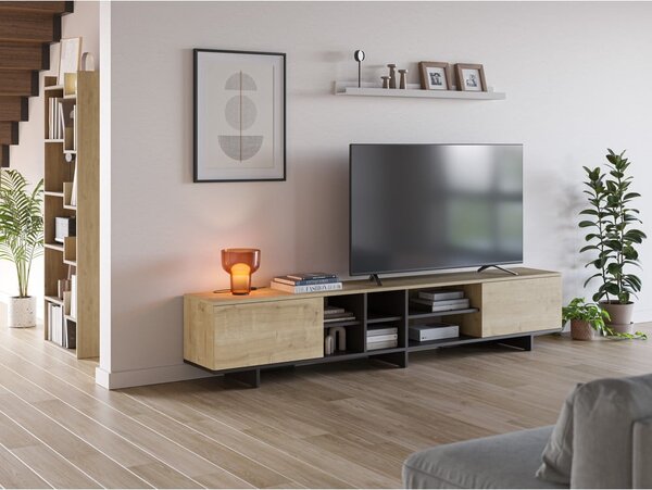 TV stolek v dekoru dubu v přírodní barvě 230x44 cm Cequoia – Marckeric