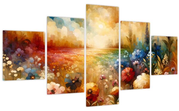 Obraz - Pestrobarevná louka (125x70 cm)