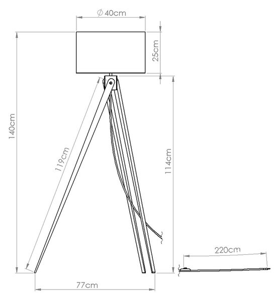 Sollux Lighting Stojací lampa NATT tmavě modrá