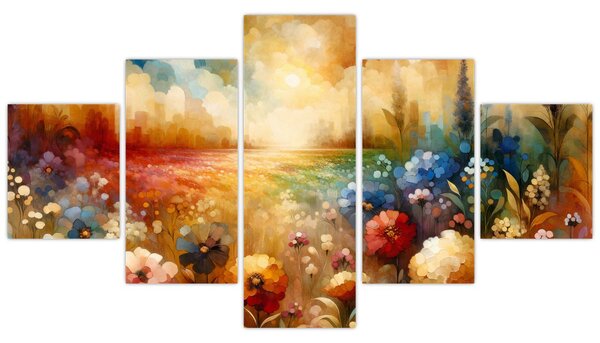 Obraz - Pestrobarevná louka (125x70 cm)