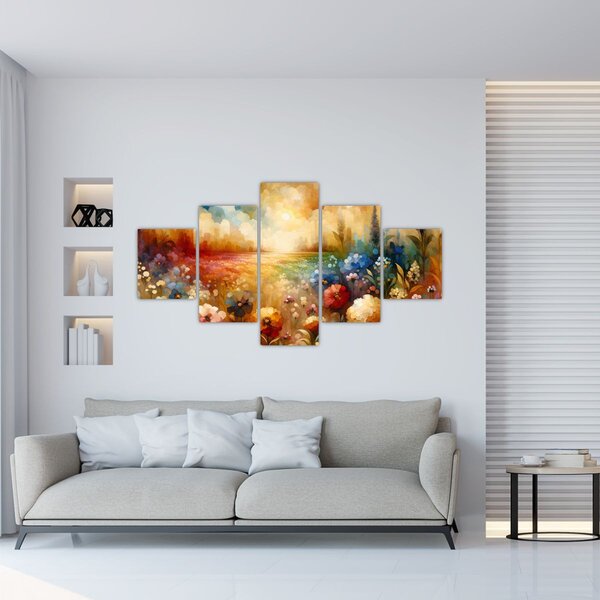 Obraz - Pestrobarevná louka (125x70 cm)