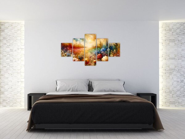 Obraz - Pestrobarevná louka (125x70 cm)