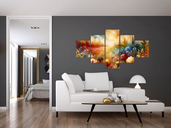 Obraz - Pestrobarevná louka (125x70 cm)
