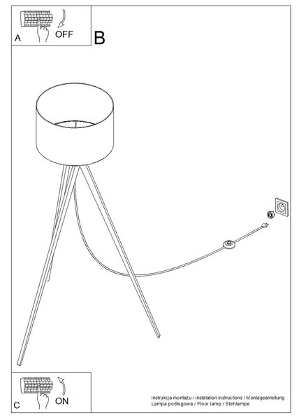 Sollux Lighting Stojací lampa NATT tmavě modrá