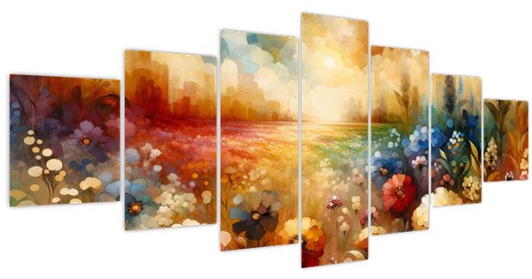 Obraz - Pestrobarevná louka (210x100 cm)
