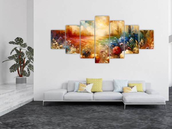 Obraz - Pestrobarevná louka (210x100 cm)