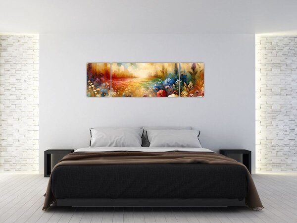 Obraz - Pestrobarevná louka (170x50 cm)