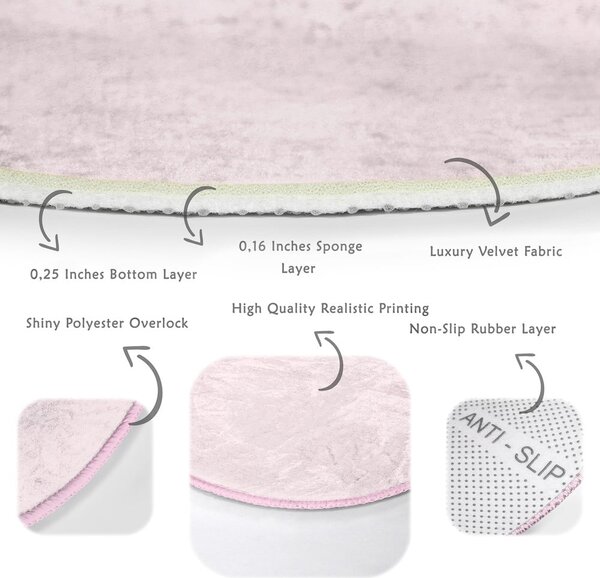 Světle růžový pratelný kulatý koberec vhodný pro robotické vysavače ø 120 cm Comfort – Mila Home