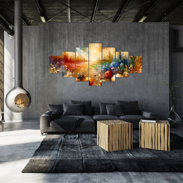 Obraz - Pestrobarevná louka (210x100 cm)