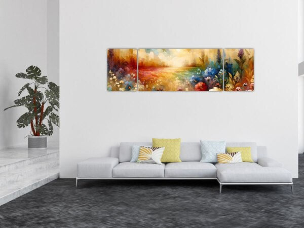 Obraz - Pestrobarevná louka (170x50 cm)