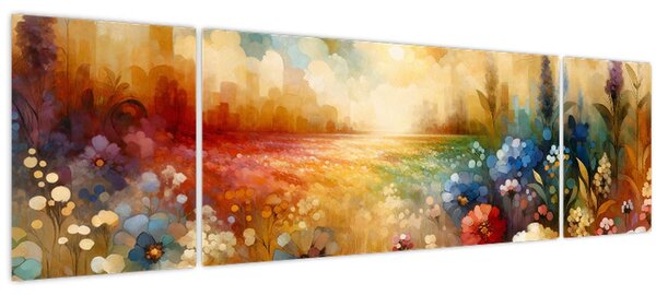 Obraz - Pestrobarevná louka (170x50 cm)