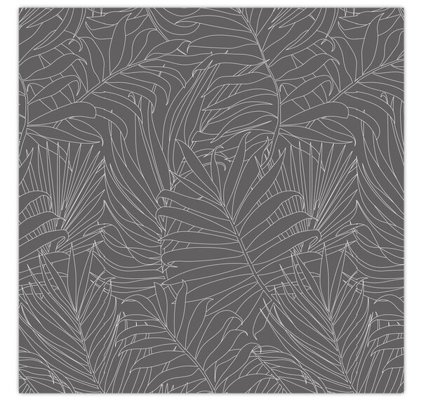 Obraz - Šedé palmové listy (30x30 cm)