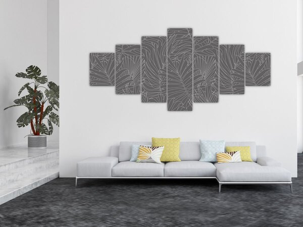 Obraz - Šedé palmové listy (210x100 cm)