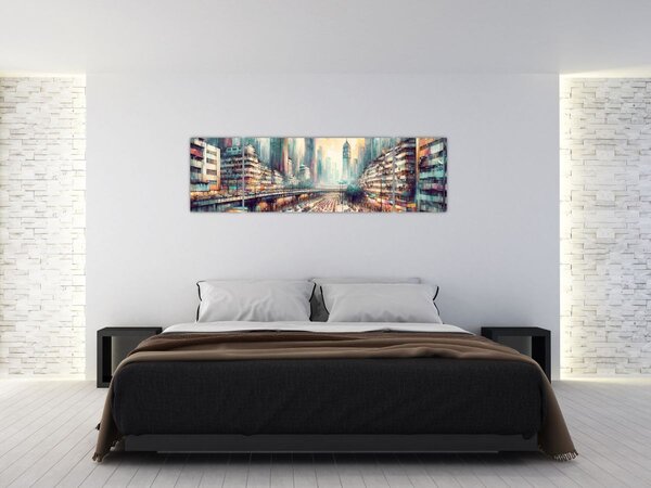 Obraz - Život velkoměsta (170x50 cm)