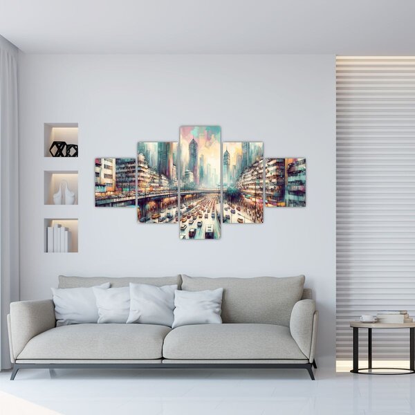 Obraz - Život velkoměsta (125x70 cm)