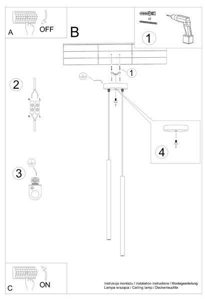Sollux Lighting Závěsné svítidlo PASTELO 2 ultramarínové