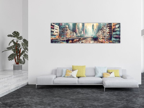 Obraz - Život velkoměsta (170x50 cm)