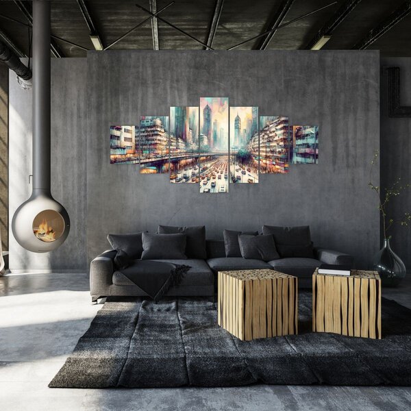 Obraz - Život velkoměsta (210x100 cm)