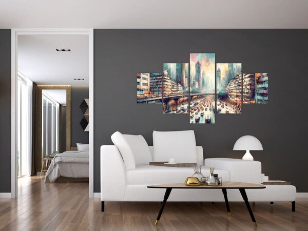 Obraz - Život velkoměsta (125x70 cm)