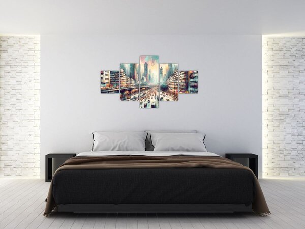 Obraz - Život velkoměsta (125x70 cm)