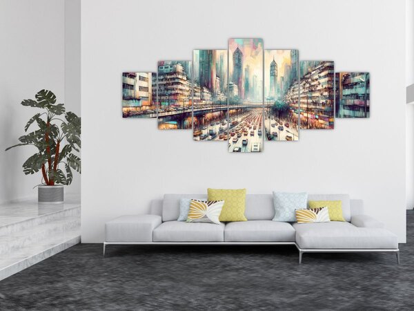 Obraz - Život velkoměsta (210x100 cm)