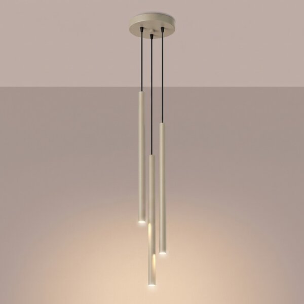 Sollux Lighting Závěsné svítidlo PASTELO 3P šedobéžové