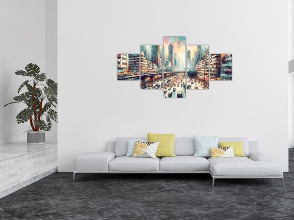 Obraz - Život velkoměsta (125x70 cm)