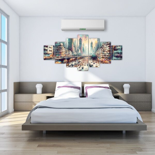 Obraz - Život velkoměsta (210x100 cm)