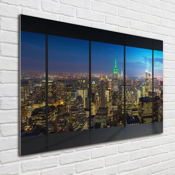 Foto-obraz fotografie na skle New York noc osh-96183683