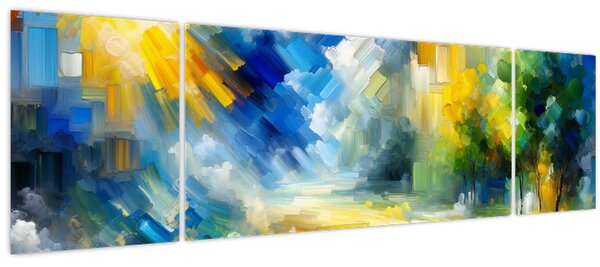 Obraz - Abstraktní slunečný den (170x50 cm)