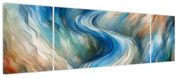 Obraz - Abstraktní proud (170x50 cm)