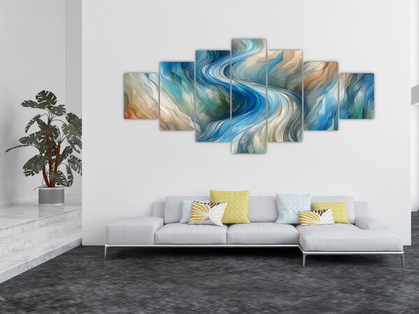 Obraz - Abstraktní proud (210x100 cm)