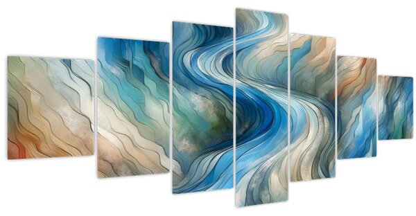 Obraz - Abstraktní proud (210x100 cm)