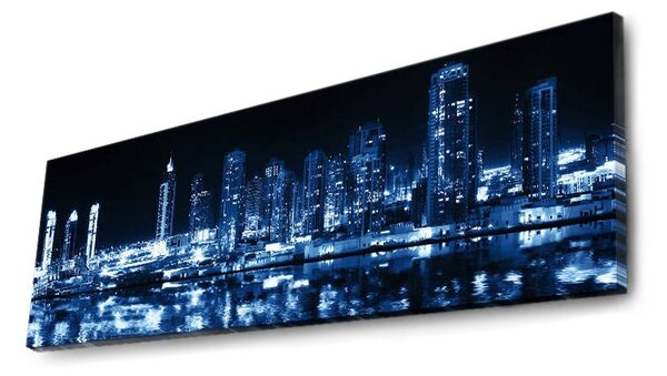Wallity Obraz s LED osvětlením NOČNÍ MRAKODRAPY 6 30 x 90 cm