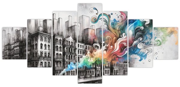 Obraz - Industriální život (210x100 cm)