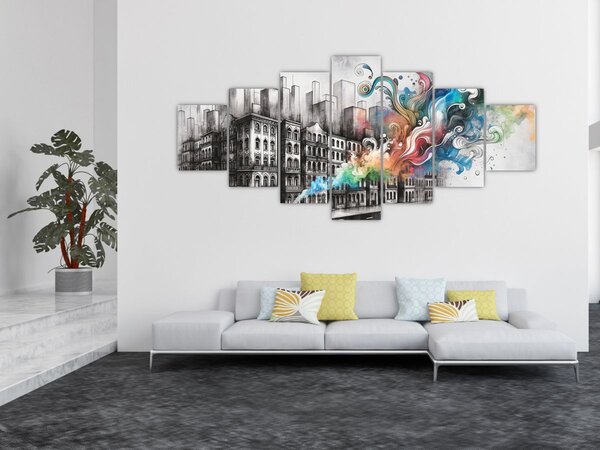 Obraz - Industriální život (210x100 cm)