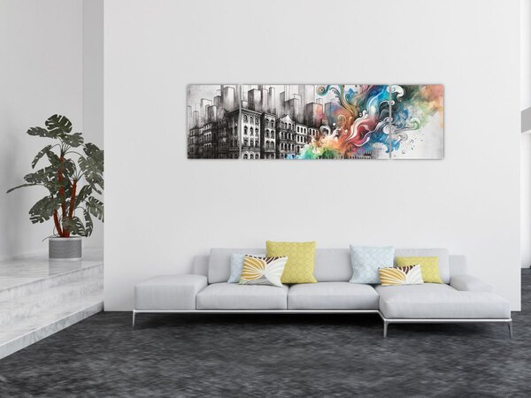 Obraz - Industriální život (170x50 cm)