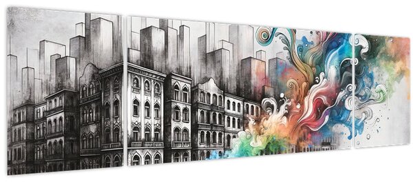 Obraz - Industriální život (170x50 cm)