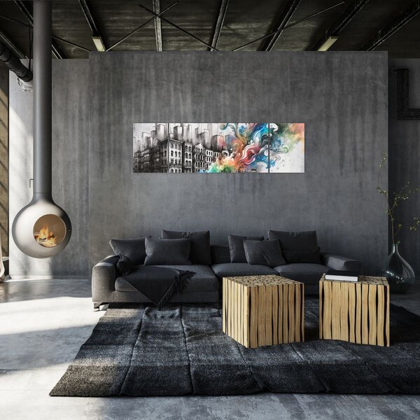 Obraz - Industriální život (170x50 cm)