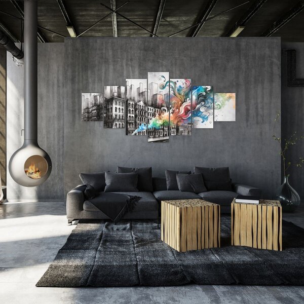 Obraz - Industriální život (210x100 cm)